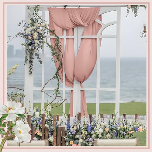 Horbaunal Dusty Rose Chiffon Fabric by The Yard, 1 Yard Precut Sheer Fabric - color: Dusty Rose, size: 1 Yard