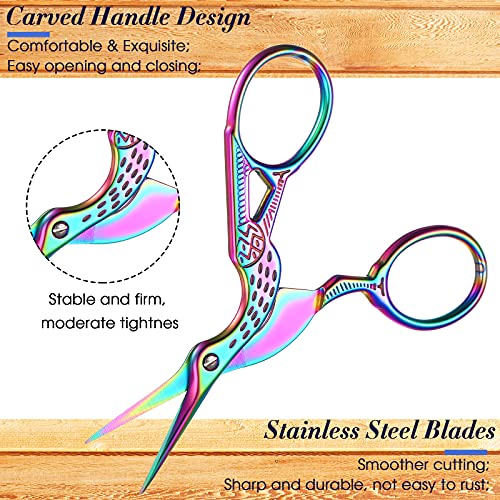 Honoson 10 Pcs Embroidery Scissors Bulk 3.6" Small Vintage, Bright Color - color: Multiple Color