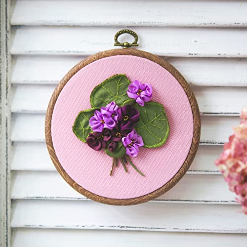 MECCANIXITY Embroidery Hoop Frame 4.7 Inch Round Imitated Wood Circle Cross-Stitch Ring for Art Craft Sewing Ornament, Pack of 2 - size: 4.7"