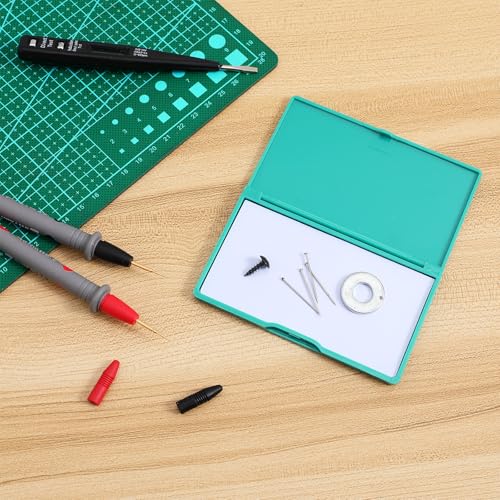 Ciieeo Magnetic Pin Holder Reusable Needle Container Sewing Tool for Sewing Pins Head Pins Hair Pins Clips and Screws Portable Supply Organizer for Home Cross Stitch and Knitting 4.33X2.59X0.39 in
