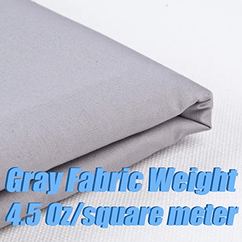 2 Yard Gray Cotton Fabric,Natural Cotton Poplin Fabric by The Yard, 59 Inches Wide 100% Cotton Fabric,Soft Embroidery Muslin Quilting Material for Sewing Material Apparel Cloth - color: Gray, size: 2 Yards