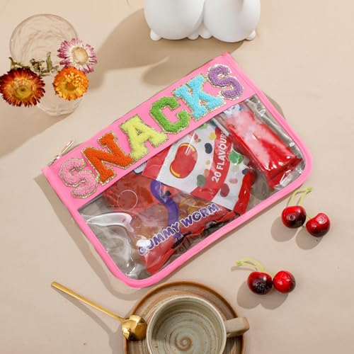 DYSHAYEN Clear Snacks Bag for Travel - color: Pink-Snacks