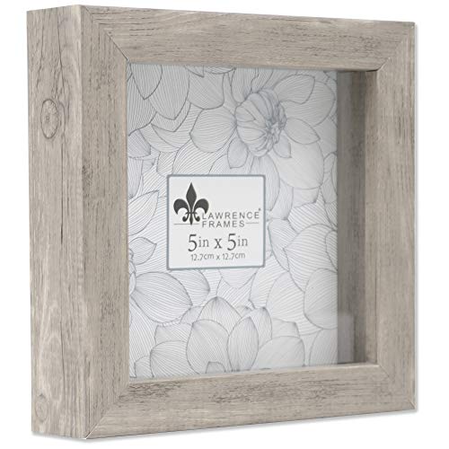 Lawrence Frames Shadow Box Frame, 5x5, Natural Gray - color: Natural Gray, size: 5 x 5 inches