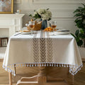 Oubonun Tablecloths for Rectangle Tables - color: Beige, Wine Leaf, size: 120" x 55" (Rectangular)