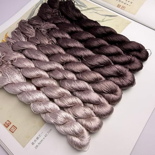 100% Mulberry Silk Embroidery Thread 7 Colors 110m Each (23) - color: 23