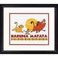 Dimensions Disney's The Lion King 'Hakuna Matata' Counted Cross Stitch Kit for Beginners, 14 Count White Aida Cloth, 10'' x 8'' - color: Hakuna Matata