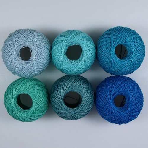 KCS Mercerized Pearl Cotton Thread Size 8 Crochet Needlework Embroidery Threads Ball (6, 06) - color: 06