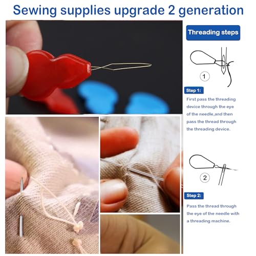34 Pieces 8 Size Large Eye Blunt Needles and Sharp Needles Set, Yarn Needles, Hand Sewing Needles, Knitting Needles, Embroidery Needle, Quilting Needles, Crewel Needles,Tapestry Needles - color: 34PCS