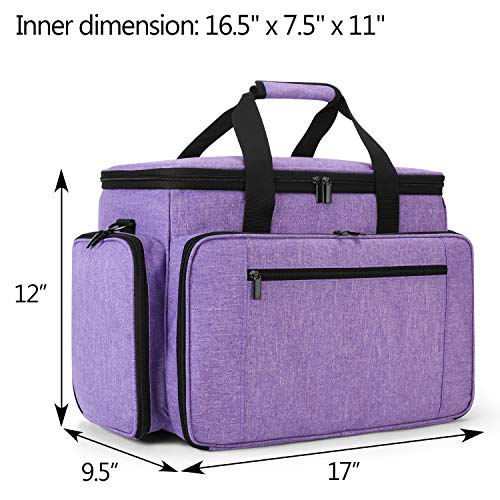 LUXJA Sewing Machine Case with Removable Padding Pad, Purple - color: Purple, style: Sewing Machine Bag