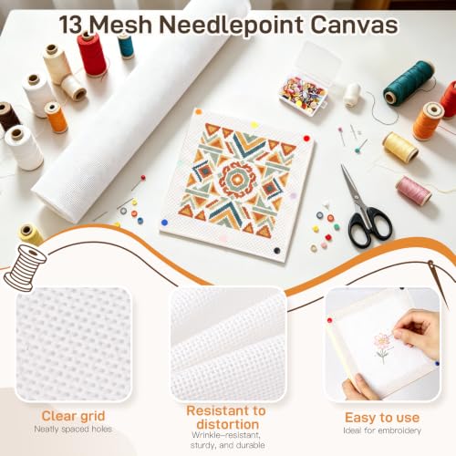 13 Mesh Needlepoint Canvas 4PCS 12" x 18" for Needlepoint Projects - color: 12" x 18"-4Pcs