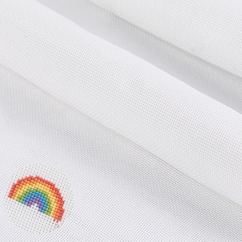 LUFEEMGA Needlepoint Blank Canvas 18 Mesh Beige Needlepoint Canvas Embroidery Blank White Cloth Cotton,100% Cotton Fabric 20'‘x17'' Durable&Beginner Friendly Cross Stitch Canvas