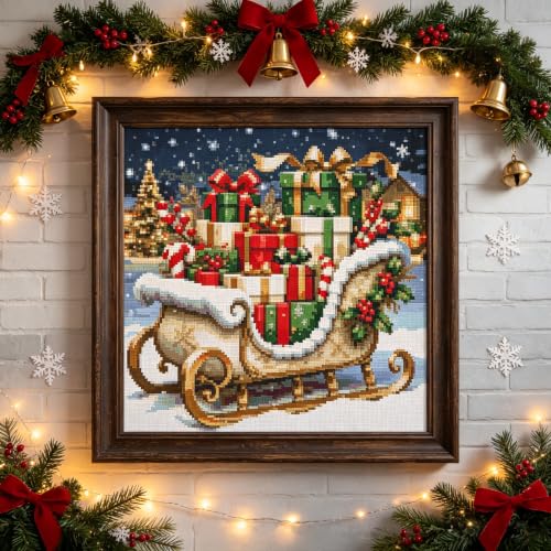 Christmas Gift Stamped Embroidery Cross Stitch Kits Arts and Crafts - color: J198-01