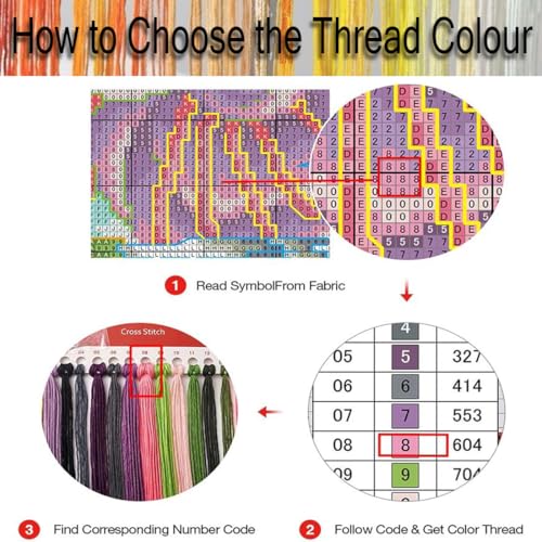 Punk Skeleton Stamped Cross Stitch Kits for Adults Beginners with Frame - color: skeleton Cross Stitch Kits