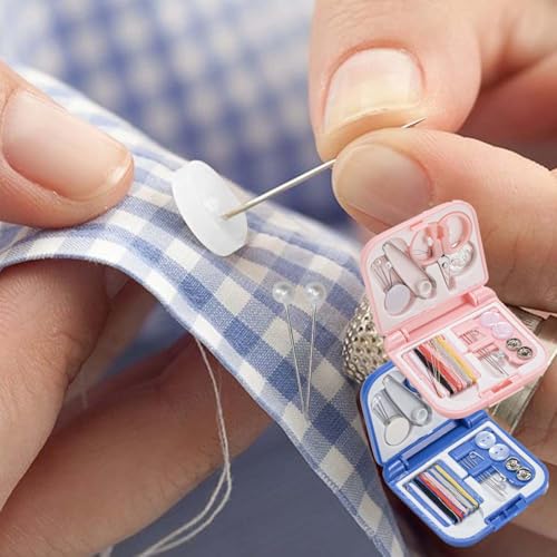 2 Pack Mini Travel Sewing Kit, Portable Sewing Kit, Emergency Sewing Travel Small, Beginners DIY Sewing Thread Needle Threader Scissors Kit for Women, Mom, Traveler, Adults, Beginner