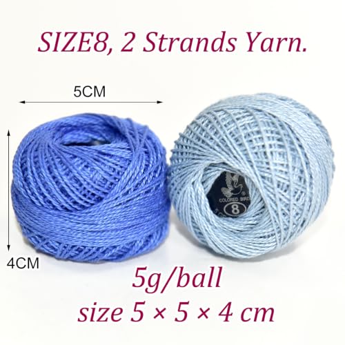 Soft 48 Colors Crochet Thread Double Mercerized Egyptian Long Staple Cotton Pearl Thread Ball 48 Pack,100% Cotton (Vintage Morandi) - color: 48 Vintage Morandi