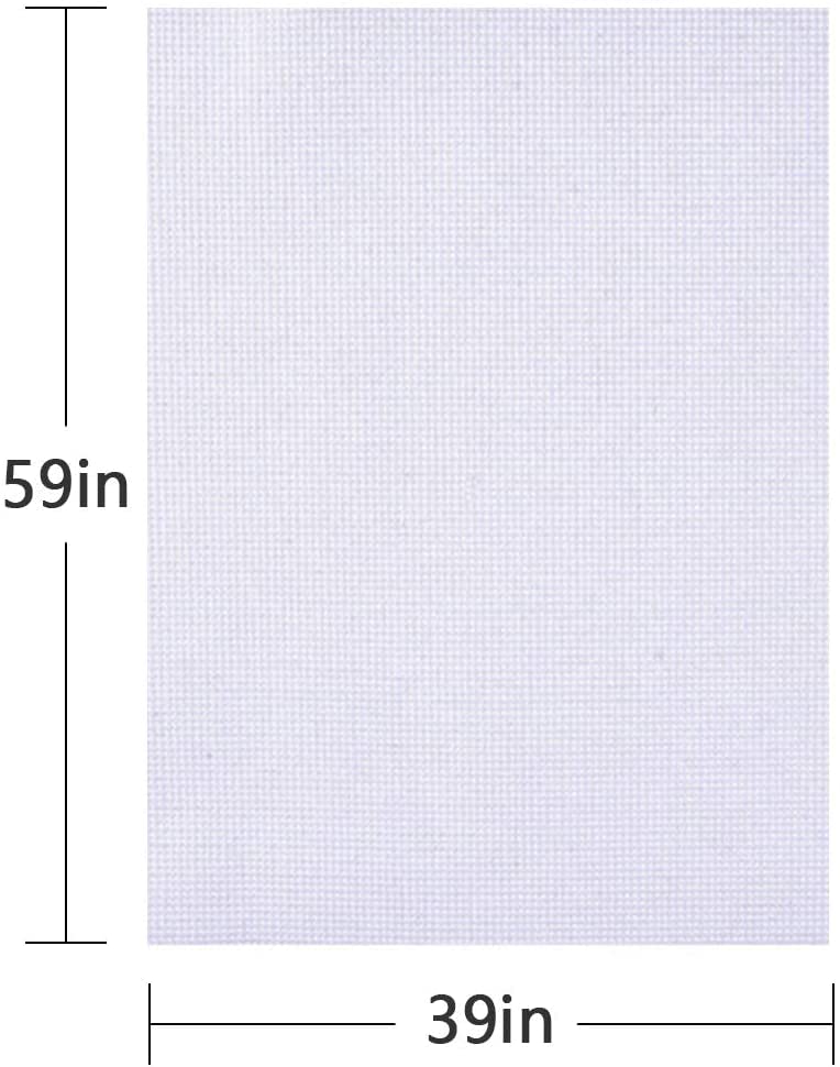 Cross Stitch Aida Fabric 14 Count, 59 by 39 Inch Large Size, Classic Reserve Cross Stitch Aida Cloth for Home DIY Embroidery Decoration - color: White, size: 14 CT 59 x 39In