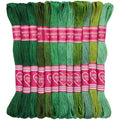 Embroidery Floss,12 Skeins Green Series Bracelet Embroidery Thread - color: Green Series
