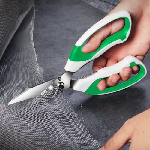 BoFuYuan Utility Scissors All Purpose heavy duty 8-Inch Green - color: Green