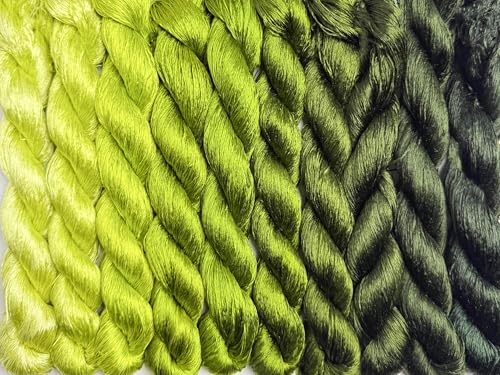 100% Mulberry Silk Embroidery Thread 10 Colors 110m Each (44) - color: 44