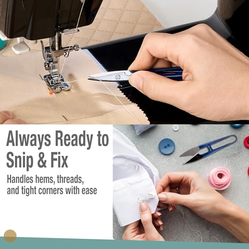 Beaditive Sewing Scissors (12-Piece Set) High-Carbon Steel Thread, Yarn, Embroidery Clippers | Handheld Snippers for Arts, Crafts, and DIY Projects | Multipurpose Use