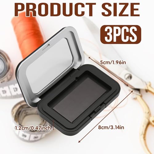 3Pcs Magnetic Pin Holder Box with Transparent Acrylic Lid, Strong Built-In Magnet Secures Pins Under 6.5cm, Sewing Needle Organizer Box with Snap Closure, Craft Supplies Storage Gift for Sewers - color: 3Pcs