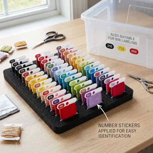 500PCS Thread Number Stickers, Embroidery Thread Organizer, Floss Drops for Craft Supplies, Embroidery Floss Organizer with Floss Labels, Embroidery Stickers for Needlework Projects
