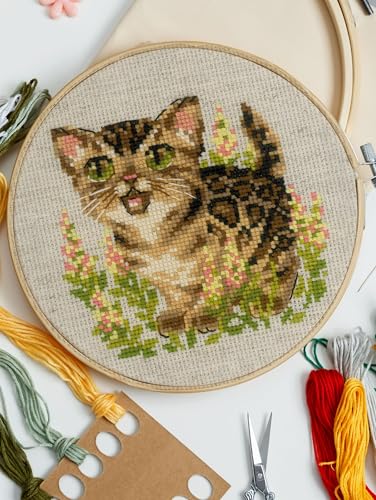 RIOLIS 2119 Bengal Kitten Counted Cross Stitch Kit 6 x 6 in - style: Bengal Kitten 2119