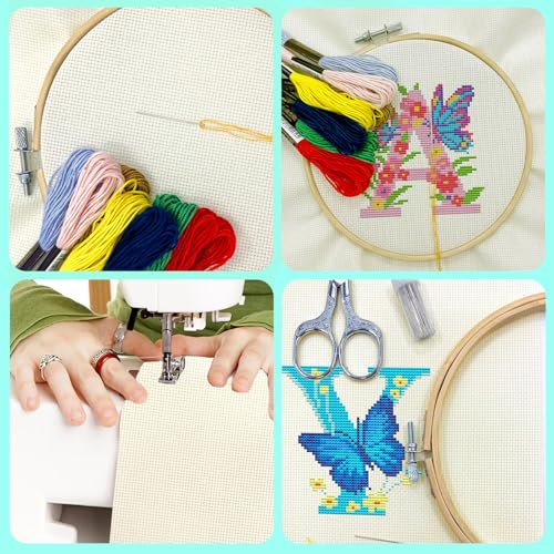 Aida Cloth 14 Count Cross Stitch Fabric Cross Stitch Aida Cloth for Embroidery and Needlework (Off White, 30 * 39inch) - color: Off White