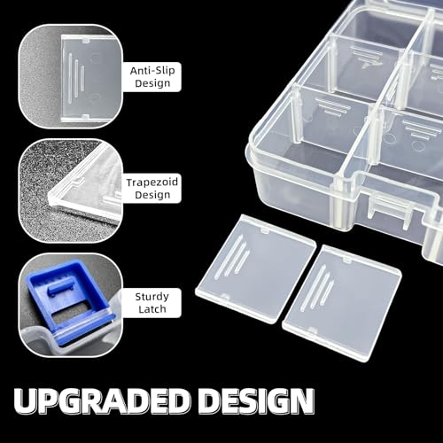 DUOFIRE Plastic Organizer Storage Box, Adjustable Divider 18 Grids, 3 Pack - color: White, size: 18Grid-3pcs