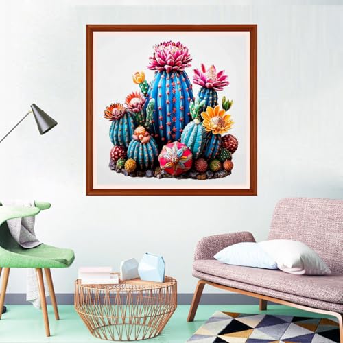 Redxing Counted Cross Stitch Kit for Beginners,Unprinted Needlepoint Kits for Beginners Cross Stitching Embroidery Kit 11CT Stitches kit-Flower Succulent Plant 18x18 inch - color: Setpattern17
