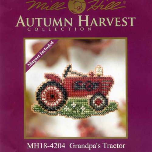 Grandpa's Tractor Beaded Counted Cross Stitch Kit MH184204 Mill Hill 2014 Autumn Harvest
