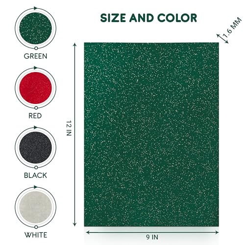 FabricLA | Glitter Felt Sheets | 1.6mm Thick | Vibrant Colors, Mess-Free, Durable Design, Easy to Cut & No-Shed for DIY Crafts, Costumes & Home Décor - 9x12 Inches - 5 Pieces Black Glitter Felt - color: Black ( 5 Pieces )