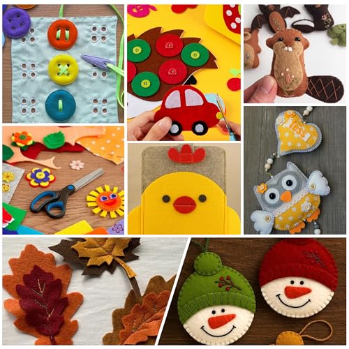 HaoFeiJH 6Pcs Felt Sheets 8"x20" (Soft Rainbow 12pcs) - color: Soft Rainbow 12pcs