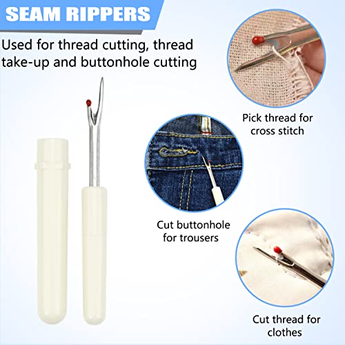 Lechchy Needle Threader for Hand Sewing & Sewing Machine - 10 Simple Needle Threaders for Embroidery Floss + 2 Seam Rippers + 2 Drawstring Threaders + 5 Needles - color: Style 1