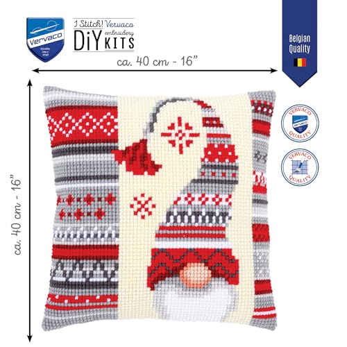 Vervaco Cross Stitch Cushion Kit Christmas Elf 2 16" x 16" - color: Multicolor