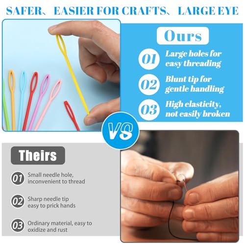 40 PCS Plastic Needles for Yarn 2 Sizes Yarn Sewing Needle - size: 40 PCS