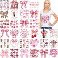 Yuntau 30 Pcs Coquette Bow Iron on Transfers Patches, Pink DTF Vinyl Decal - style: Coquette Bow