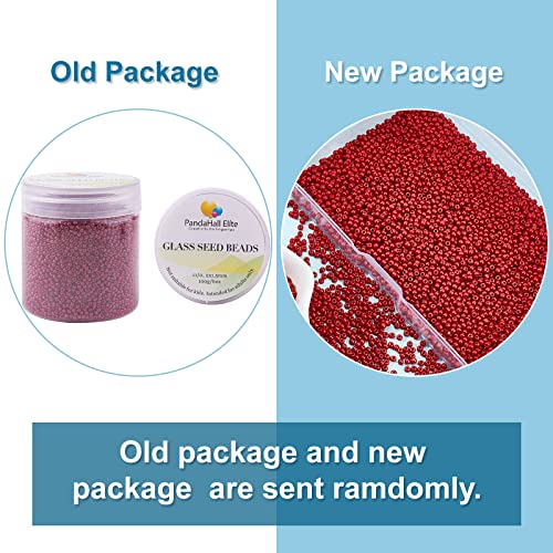 PH PandaHall 6000 Pcs 11/0 Glass Seed Beads, 2mm Seed Beads Red Round Waist Bead Mini Spacer Small Red Bead for Earring Choker Bracelet Neckalce Waist Chain Jewelry DIY Crafts Making - color: Red-6000 Pcs