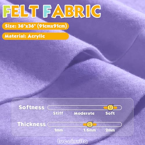 Lavender 36" X 36" Felt Fabric Sheet - 1.6mm Thickness - color: Lavender, size: 36" x 36"