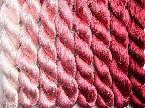 100% Mulberry Silk Embroidery Thread 8 Colors 22m Each (35) - color: 35