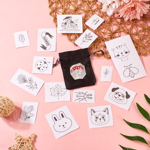 Magibeads 68 Patterns Animal Mushroom Water-Soluble Embroidery Dog Cat Flower Ladybug Dragonfly Stick and Stitch Embroidery Paper Starter Kit for Hand Sewing Beginners Adult - color: Animal & Plant