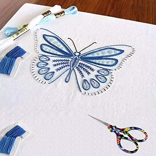 BIHRTC 3.6 Inch Scissors Small Embroidery Stainless Steel Sharp Scissors - color: Black Flower