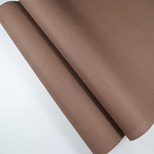 19" x 28" 14CT Counted Cotton Aida Cloth Cross Stitch Fabric (Brown) - color: Brown