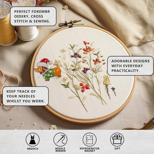 Magnetic Needle Minder Magnet Embroidery Accessories and Supplies Embroidery Needle Holder Cross Stitch Holder Needlework Supplies (Dachshund) - size: dachshund