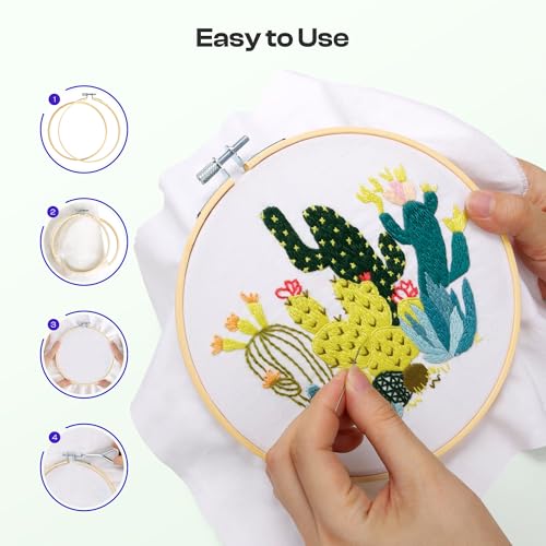 Caydo 6 Pieces 7 Inch Embroidery Hoop with Metal Screw - style: 7 INCH