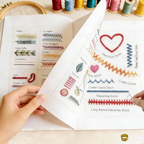 2026 Upgraded Embroidery Kit for Beginners, Embroidery Stitch Book Kit