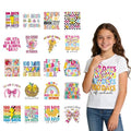30Pcs 100 Days of School Dtf Transfers Ready to Press Back to School 100 Days Iron on Transfers for Tshirts Teacher Student Heat Transfer Vinyl Stickers for Clothing Pillows Bag DIY Crafts - color: 100 Days of School