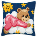 Vervaco Teddy Cushion Cross Stitch Kit (Pink) - color: Pink
