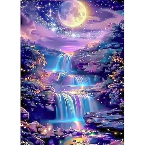 niurenmaoyi Landscape Scenery Stamped Cross Stitch Kits for Beginners,Waterfall Counted Embroidery Craft Kits for Adults,Needlepoint Kits for Adults,Wall Art 11.8X15.8In - color: Cross Stitch Kits0429-03
