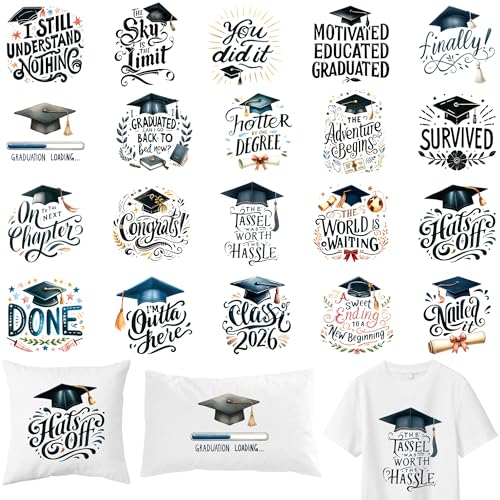 Graduation DTF Transfers Ready to Press, Iron on Decals for T-Shirts - color: Graduation689